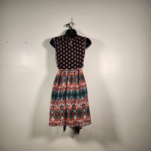 XHILARATION Vintage Boho Sleeveless Tie Waist Kimono Duster Womens S/M Multi - Picture 3 of 10